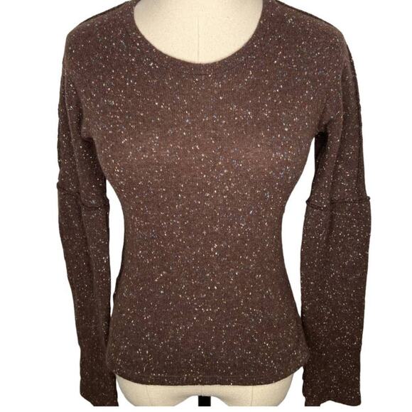 Kristensen Du Nord XS 100% Super Cashmere Sweater Crew Neck Speckled Brown - Picture 1 of 6